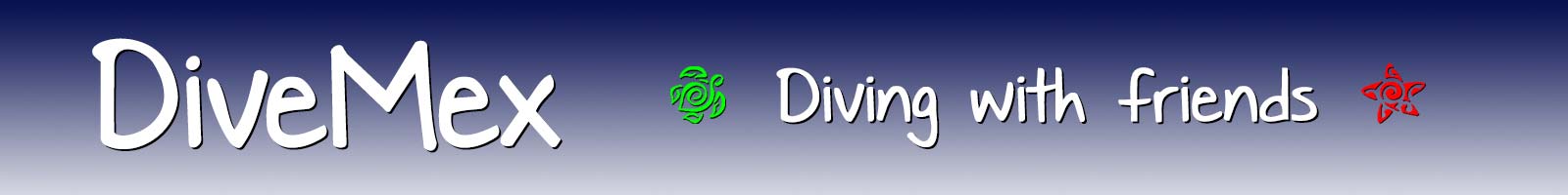 Banner with logo and writing: DiveMex - Diving with friends